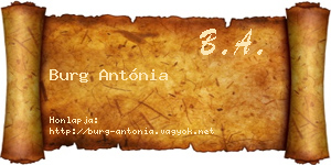 Burg Antónia névjegykártya